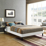 Upholstered Fabric Platform Bed with Squared Tapered Legs