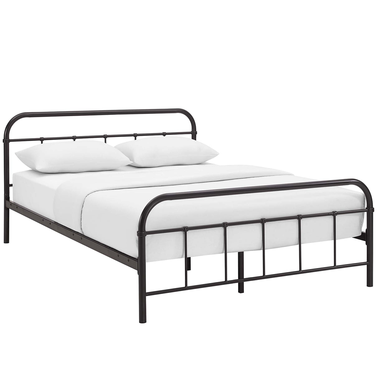 Rustic Metal 4-Poster Style Platform Bed