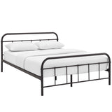 Rustic Metal 4-Poster Style Platform Bed
