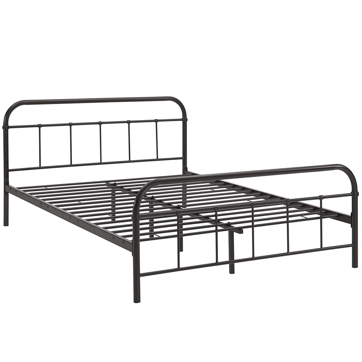 Rustic Metal 4-Poster Style Platform Bed