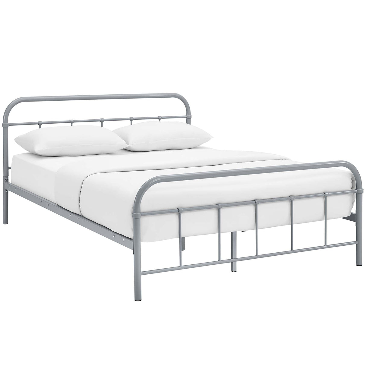 Rustic Metal 4-Poster Style Platform Bed