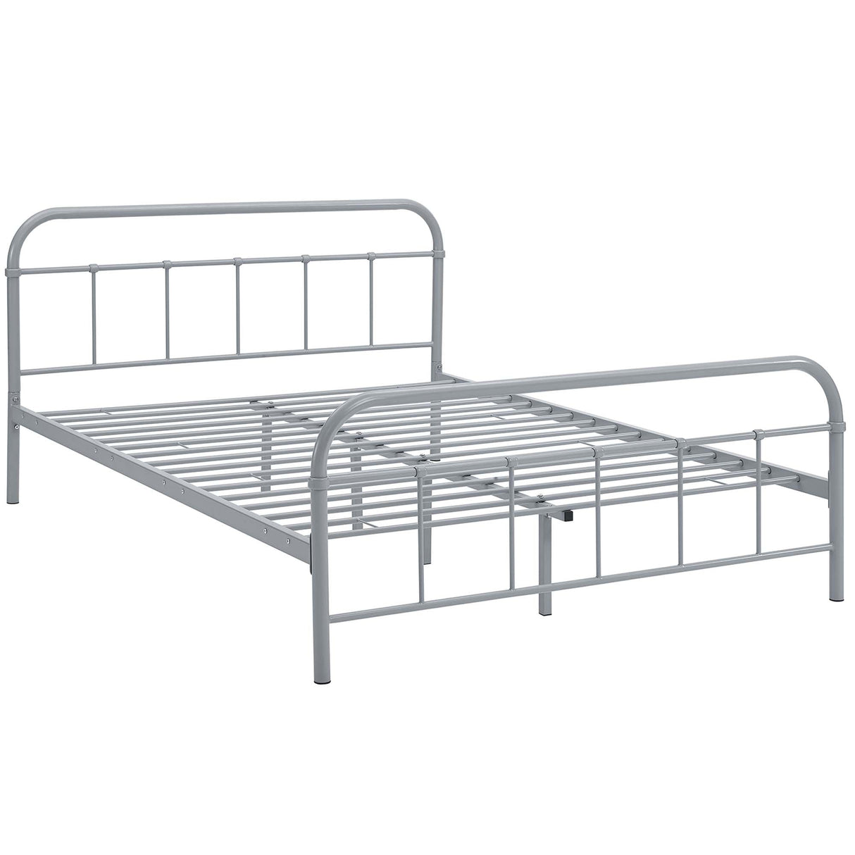 Rustic Metal 4-Poster Style Platform Bed