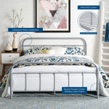 Rustic Metal 4-Poster Style Platform Bed