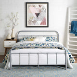 Rustic Metal 4-Poster Style Platform Bed