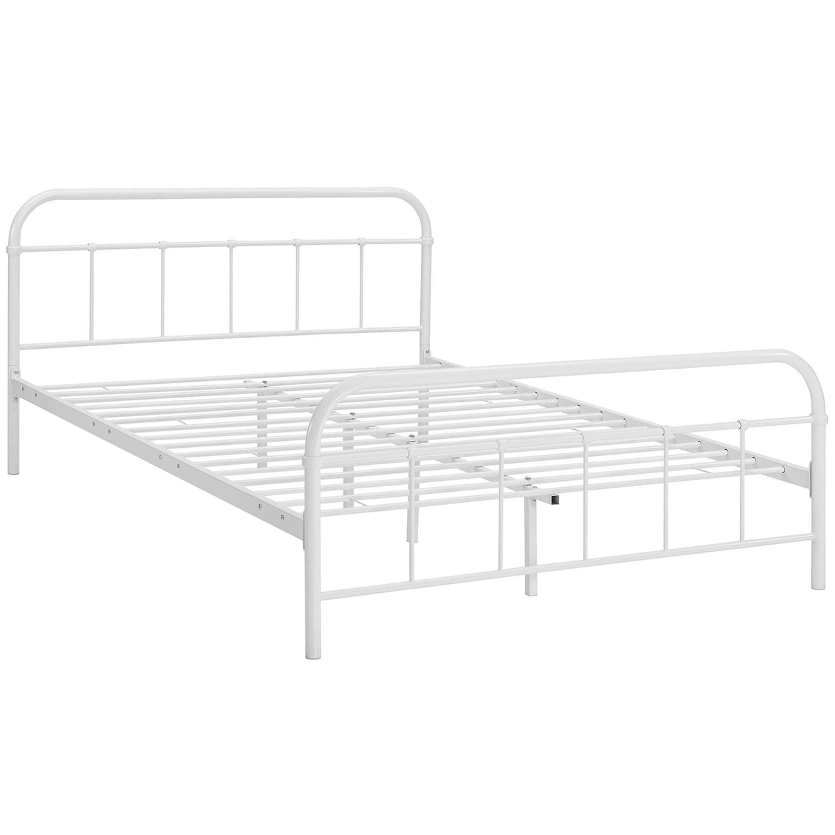 Rustic Metal 4-Poster Style Platform Bed