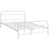 Rustic Metal 4-Poster Style Platform Bed