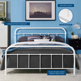 Rustic Metal 4-Poster Style Platform Bed