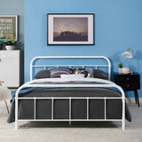Rustic Metal 4-Poster Style Platform Bed