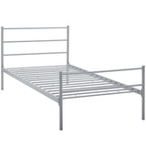 Rustic Metal Platform Bed with Integrated Headboard and Footboard