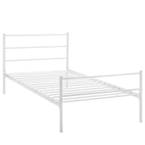 Rustic Metal Platform Bed with Integrated Headboard and Footboard