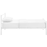 Rustic Metal Platform Bed with Integrated Headboard and Footboard