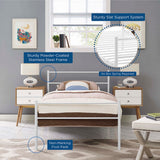 Rustic Metal Platform Bed with Integrated Headboard and Footboard