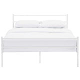 Rustic Metal Platform Bed with Integrated Headboard and Footboard