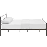 Rustic Metal Platform Bed with Integrated Headboard and Footboard
