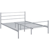 Rustic Metal Platform Bed with Integrated Headboard and Footboard