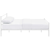 Rustic Metal Platform Bed with Integrated Headboard and Footboard