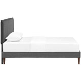 Upholstered Fabric Platform Bed with Squared Tapered Legs