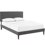 Upholstered Fabric Platform Bed with Squared Tapered Legs