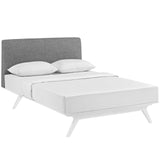 Mid-Century Modern Upholstered Platform Bed