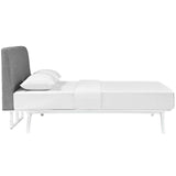 Mid-Century Modern Upholstered Platform Bed