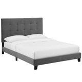 Tufted Button Performance Velvet Platform Bed