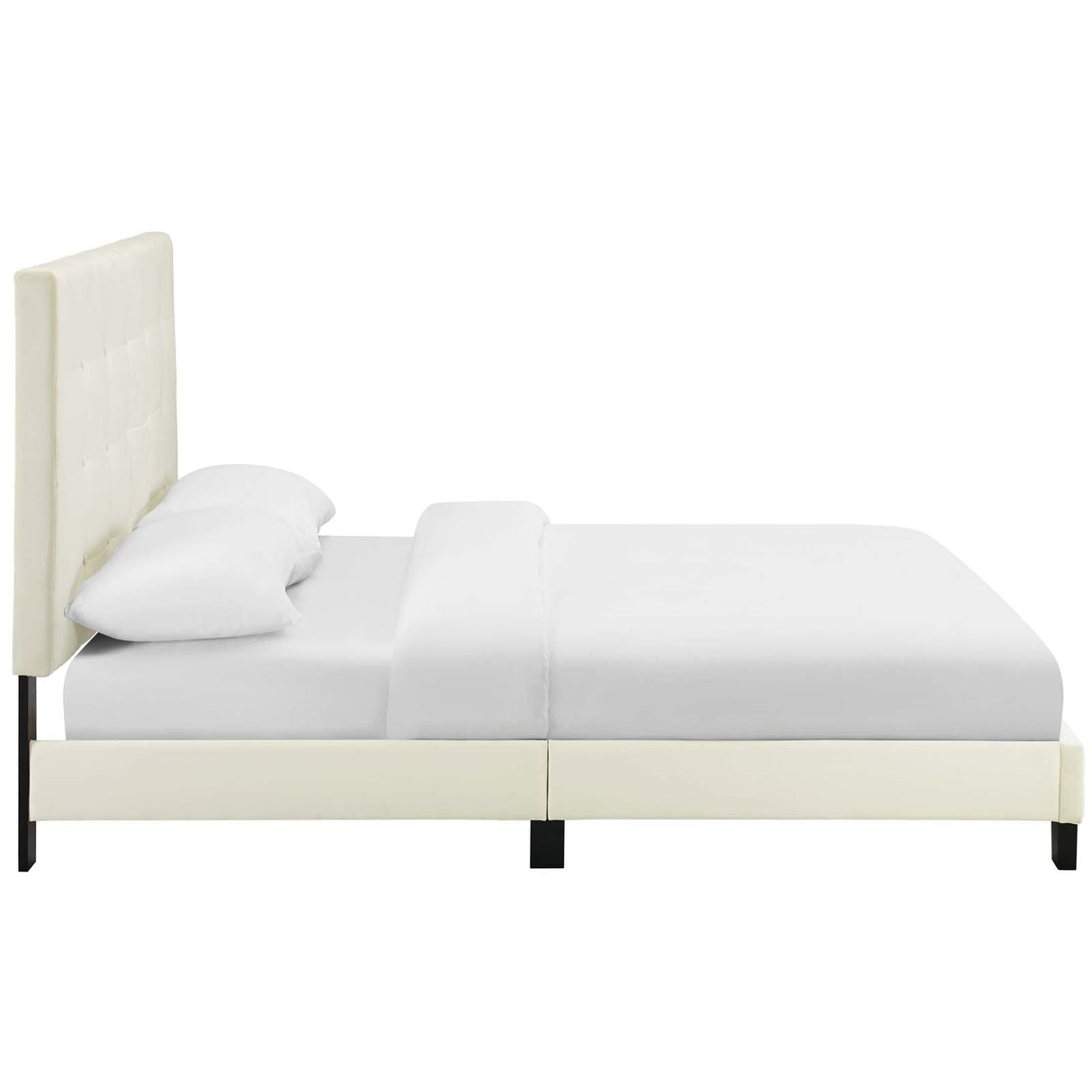 Tufted Button Performance Velvet Platform Bed