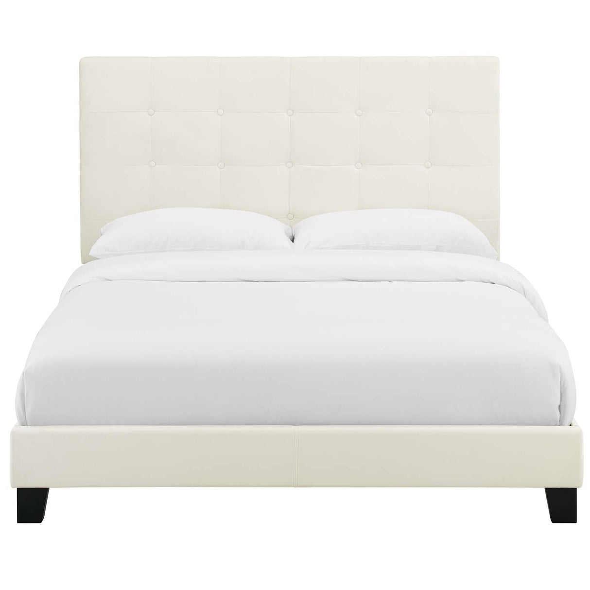 Tufted Button Performance Velvet Platform Bed