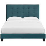 Tufted Button Performance Velvet Platform Bed