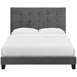 Tufted Button Performance Velvet Platform Bed