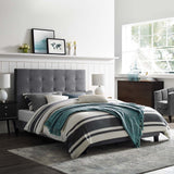 Tufted Button Performance Velvet Platform Bed