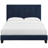Tufted Button Performance Velvet Platform Bed