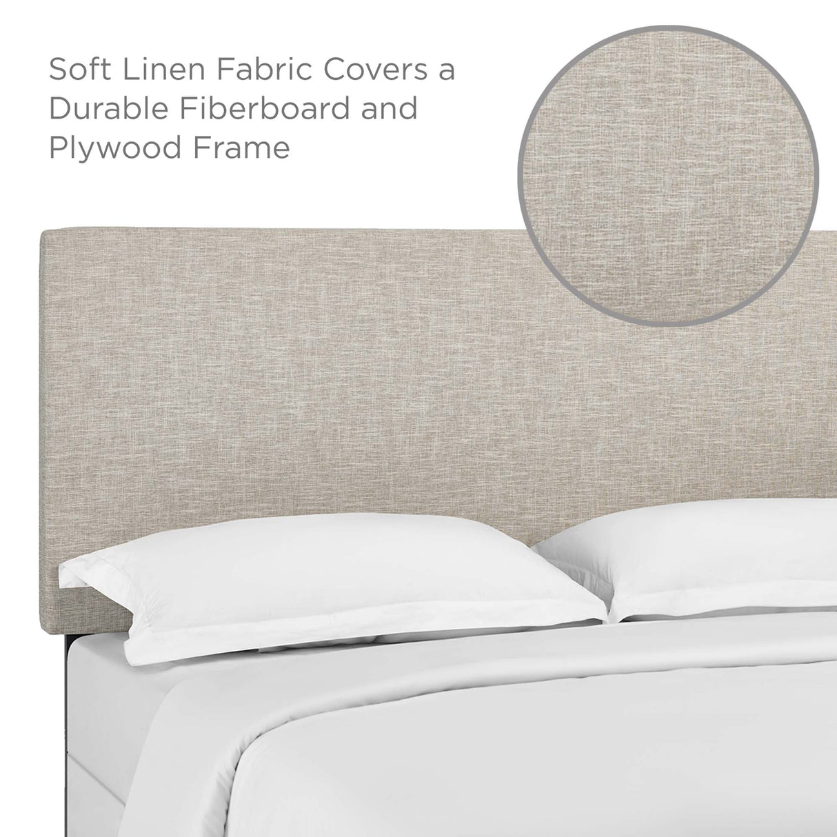 Upholstered Linen Fabric Headboard