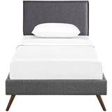 Upholstered Fabric Platform Bed with Round Splayed Legs