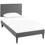 Upholstered Fabric Platform Bed with Squared Tapered Legs