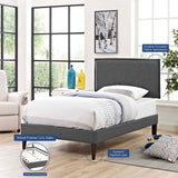 Upholstered Fabric Platform Bed with Squared Tapered Legs