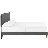 Upholstered Fabric Platform Bed with Squared Tapered Legs