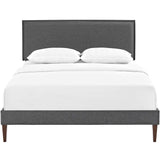 Upholstered Fabric Platform Bed with Squared Tapered Legs