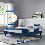 Performance Velvet Upholstered Platform Bed Frame
