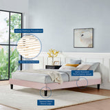 Performance Velvet Upholstered Platform Bed Frame