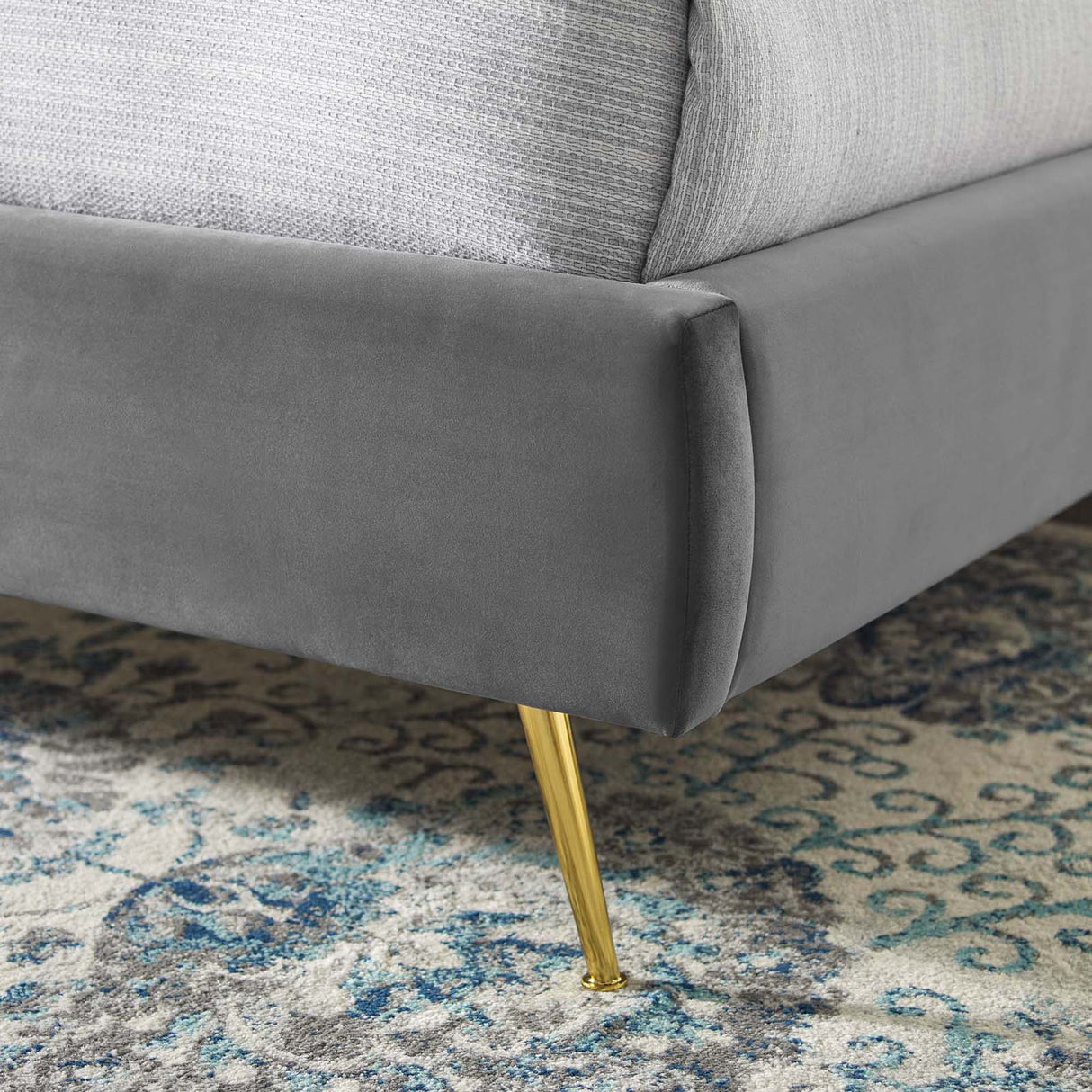 Wingback Channel Tufted Performance Velvet Queen Platform Bed