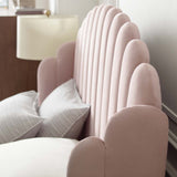 Wingback Channel Tufted Performance Velvet Queen Platform Bed