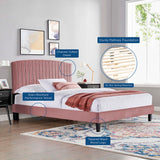 Channel Tufted Performance Velvet Platform Bed