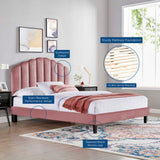 Channel Tufted Scalloped Performance Velvet Platform Bed