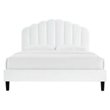Channel Tufted Scalloped Performance Velvet Platform Bed