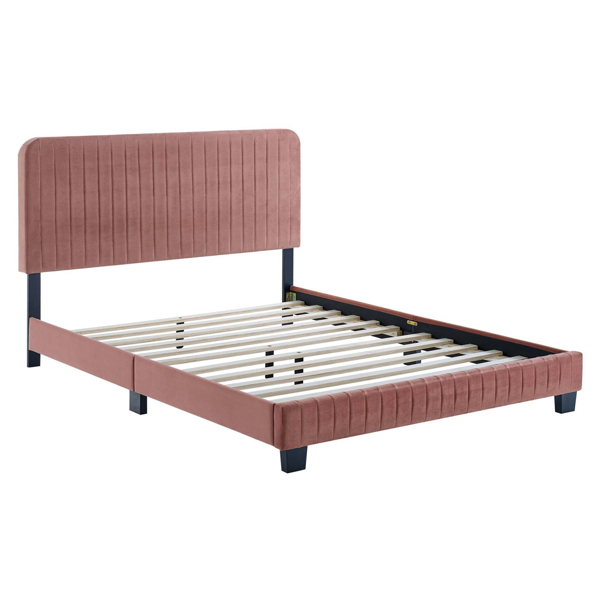 Tufted Performance Velvet Platform Bed