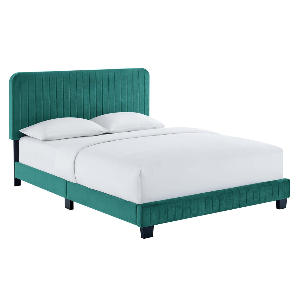 Tufted Performance Velvet Platform Bed