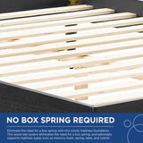 Woven Cane Rattan and Wood Platform Bed with Splayed Legs