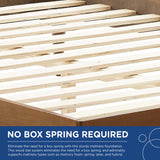 Woven Cane Rattan and Wood Platform Bed with Splayed Legs