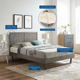 Wood Platform Bed with Angular Frame