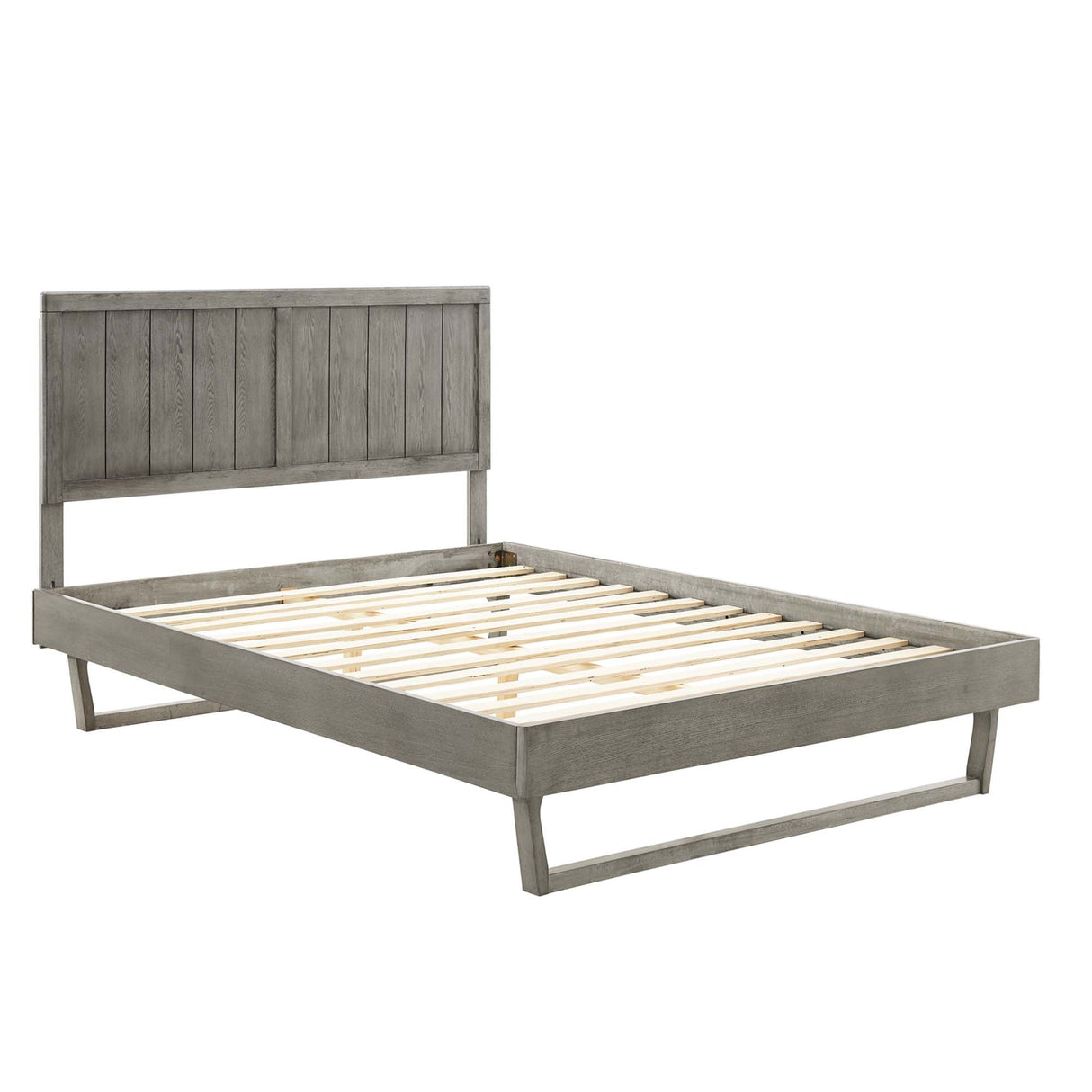 Wood Platform Bed with Angular Frame